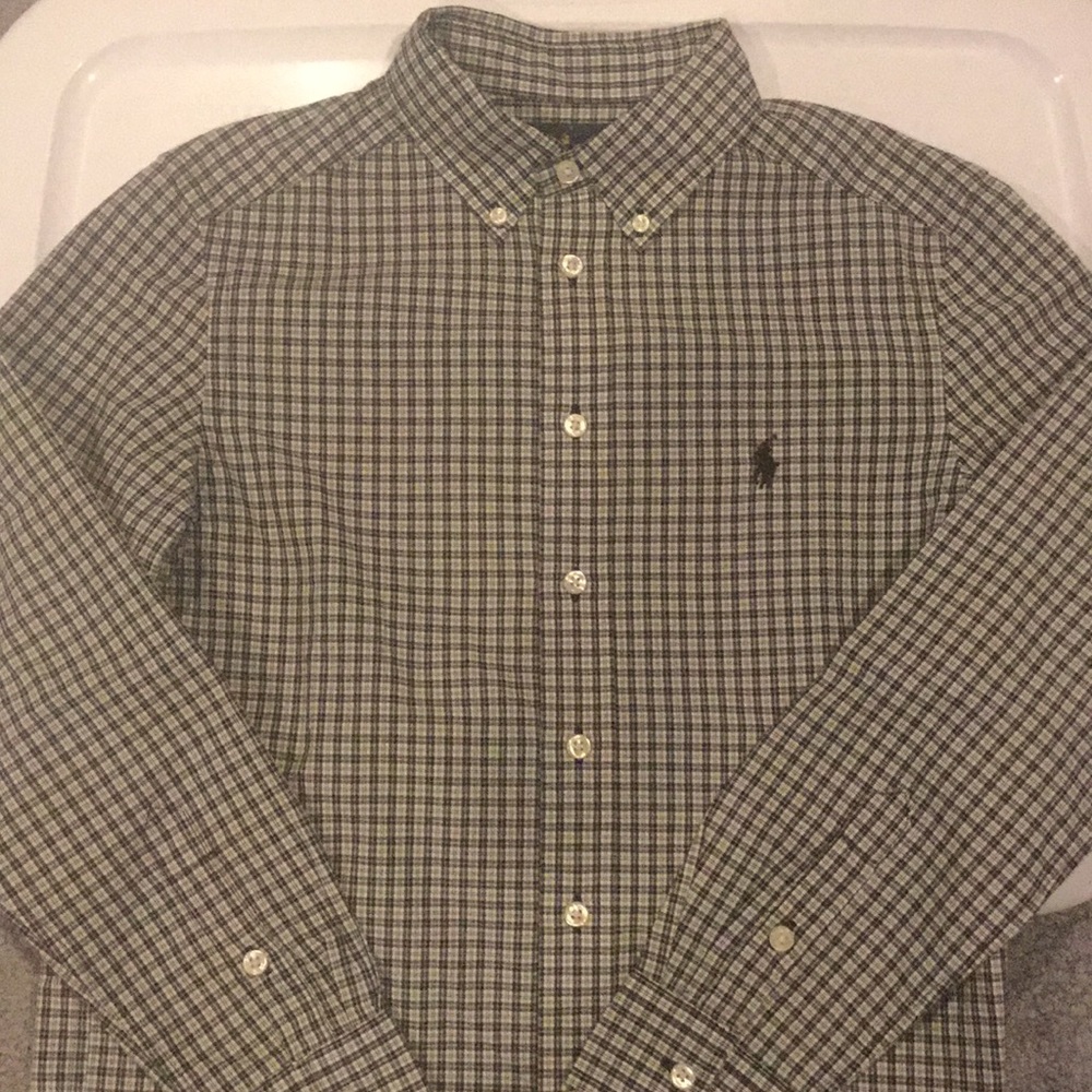 Long sleeve boys polo button up